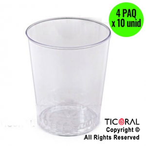 VASO CONICO CRISTAL 4 PAQUETES X 10 UNIDADES